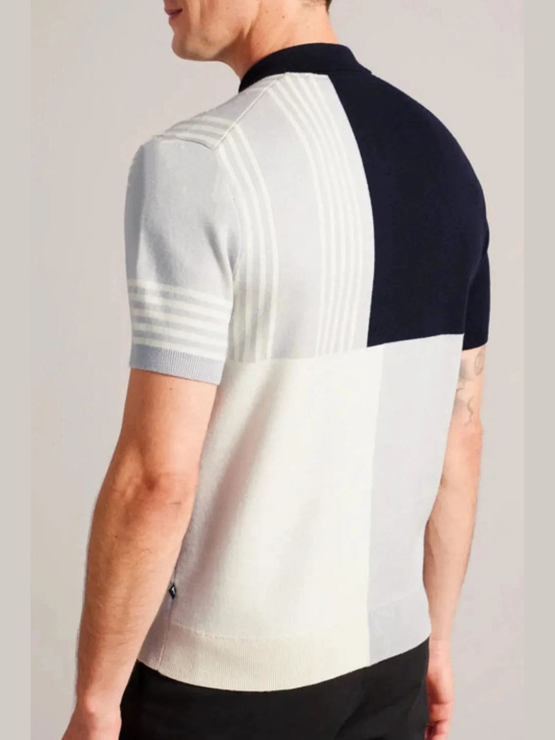 Men's Plus Size Color Block Short Sleeve Polo NicholesGifts