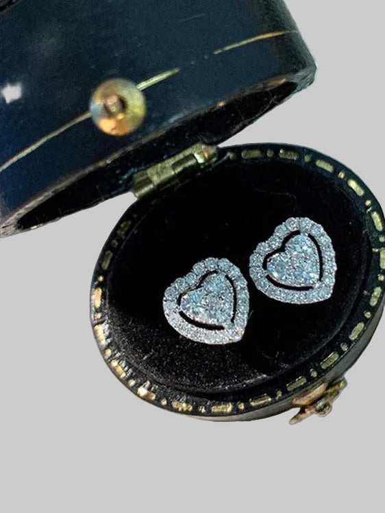 Women Rhinestone Love Stud Earrings For Women Temperament Fashion Heart-shape Earrings nicholesgifts