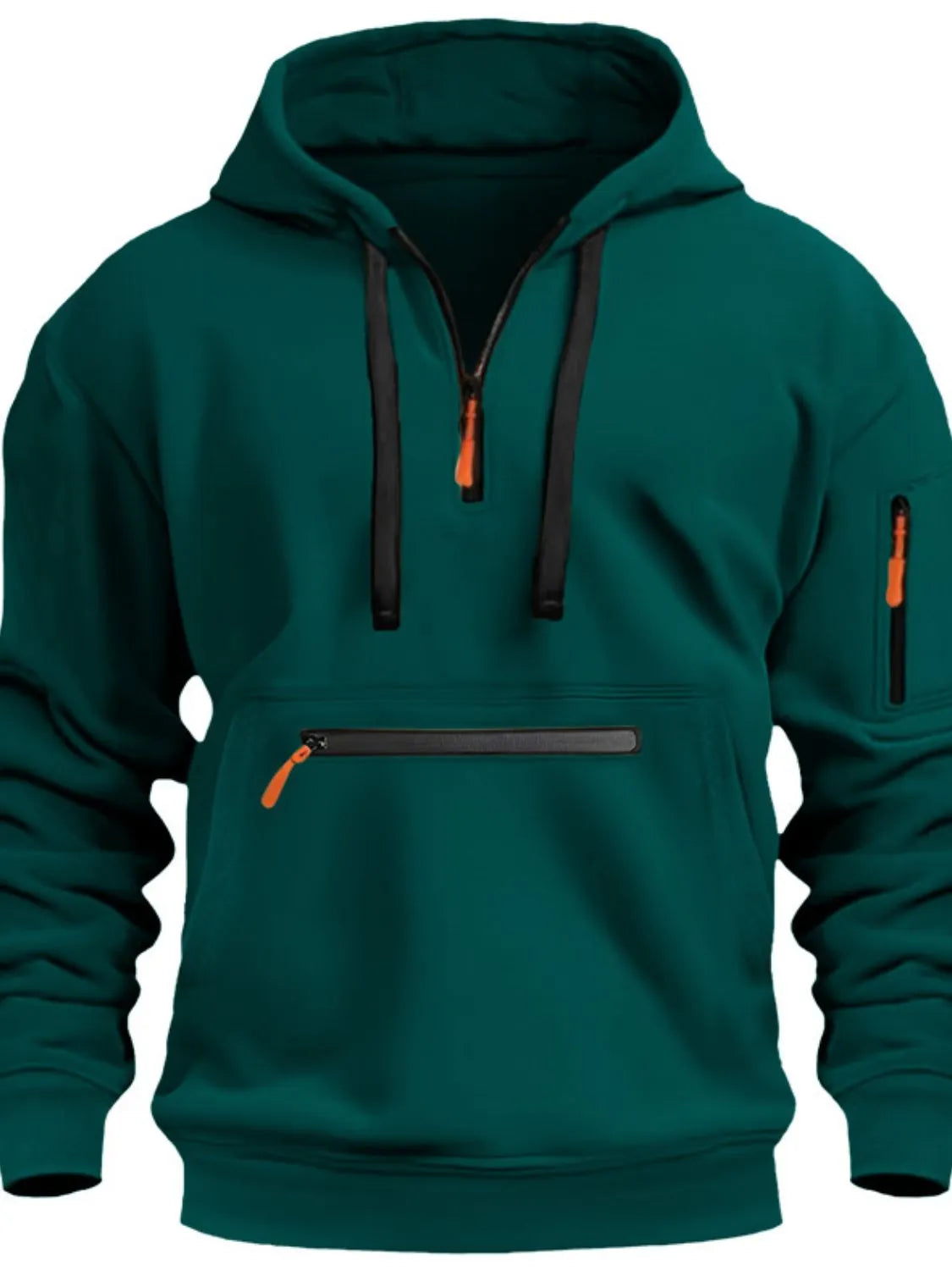 Men's Full Drawstring Half Zip Hoodie Plus Size NicholesGifts