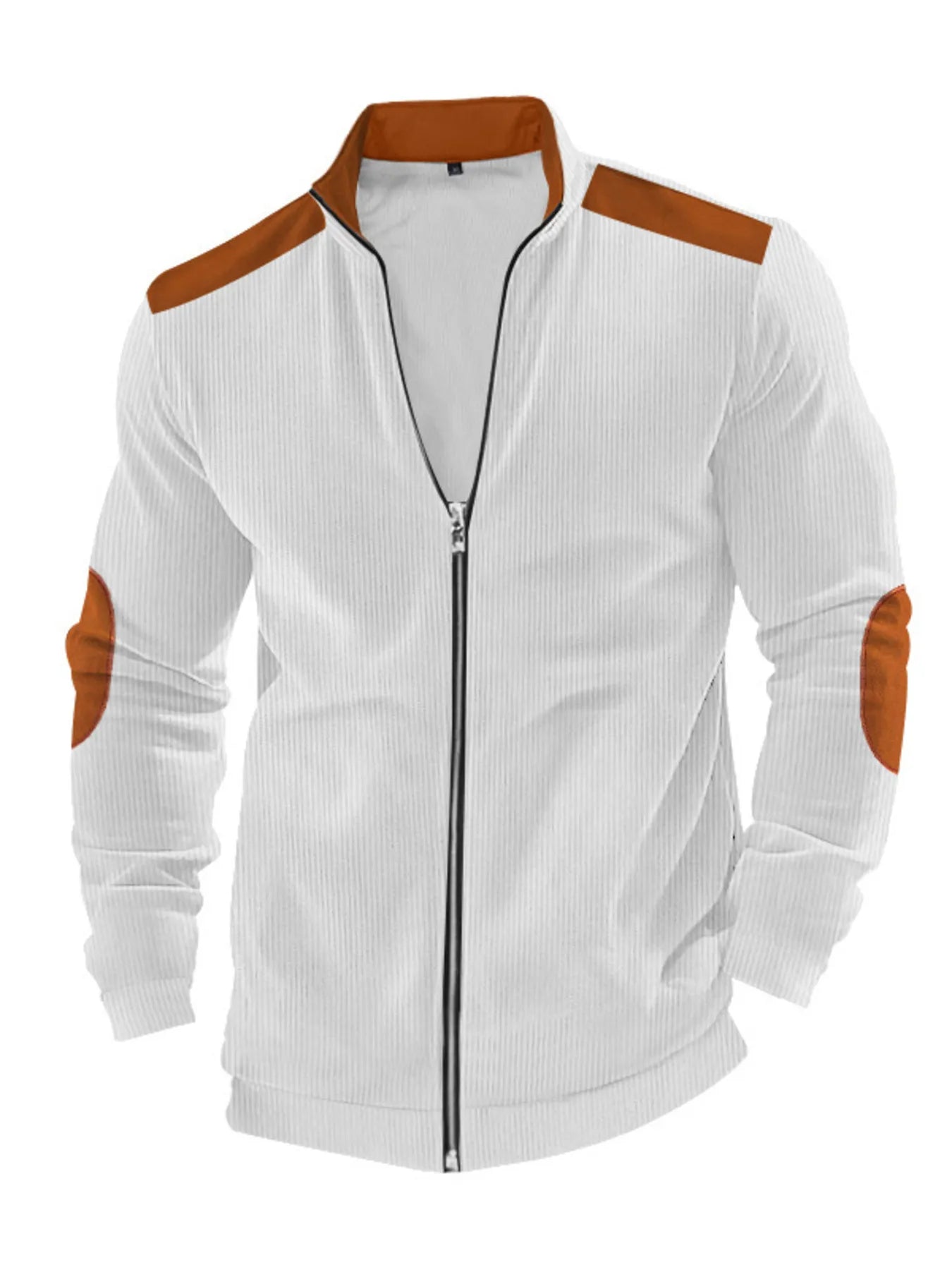 Men's Full Size Zip Up Long Sleeve Jacket Plus Size Trendsi