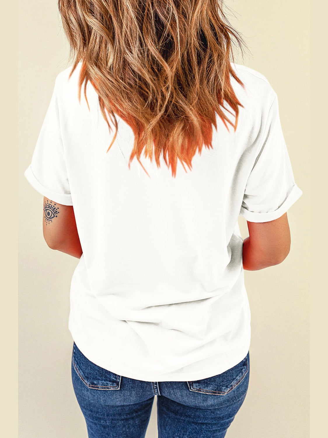 Letter Graphic Round Neck Short Sleeve T-Shirt