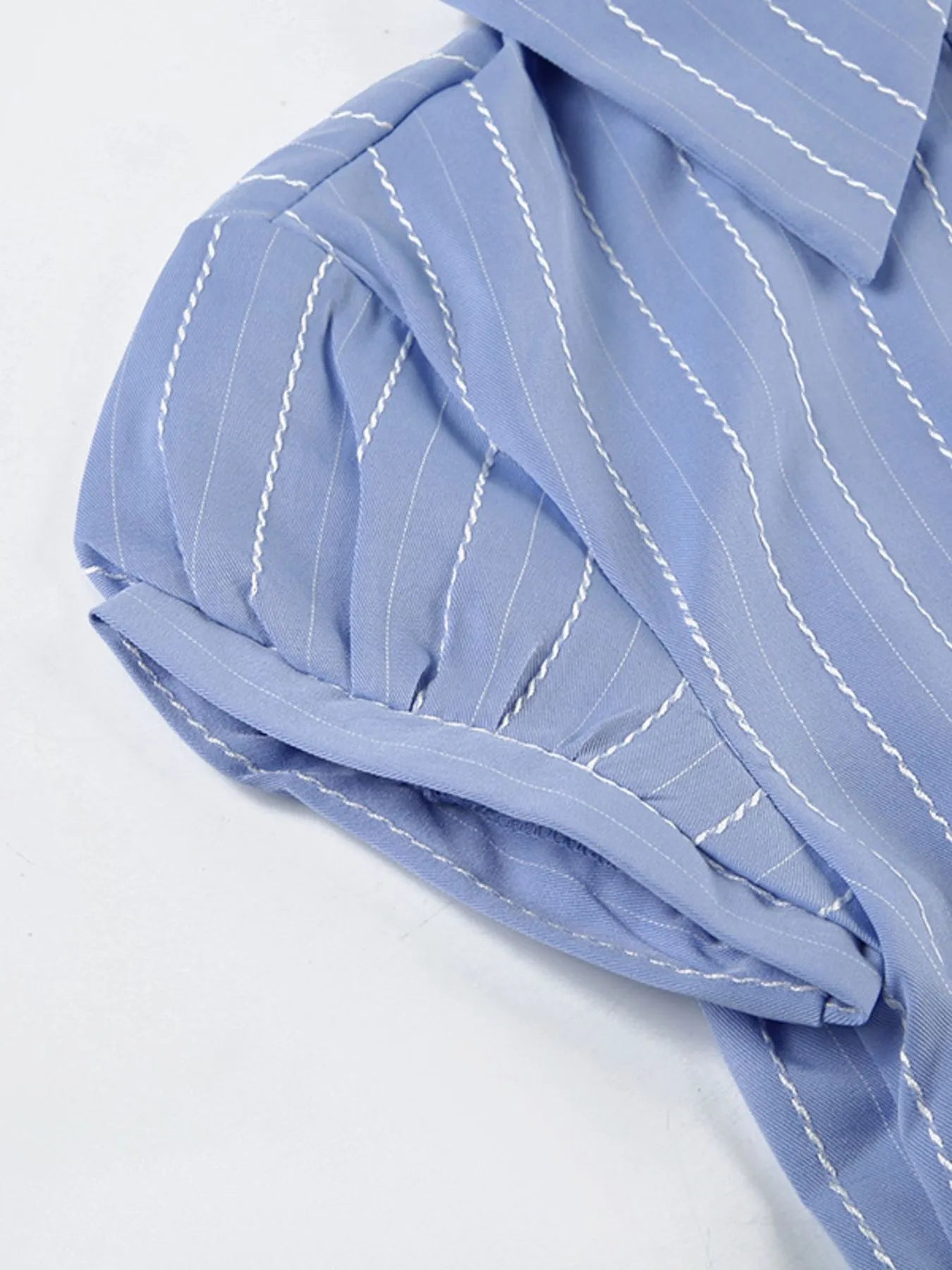 Striped Button-Down Collared Neck Shirt Trendsi