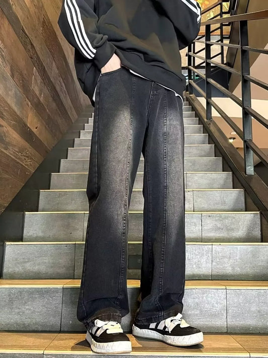 Men's Full Size Wide Leg Jeans Plus Size Trendsi