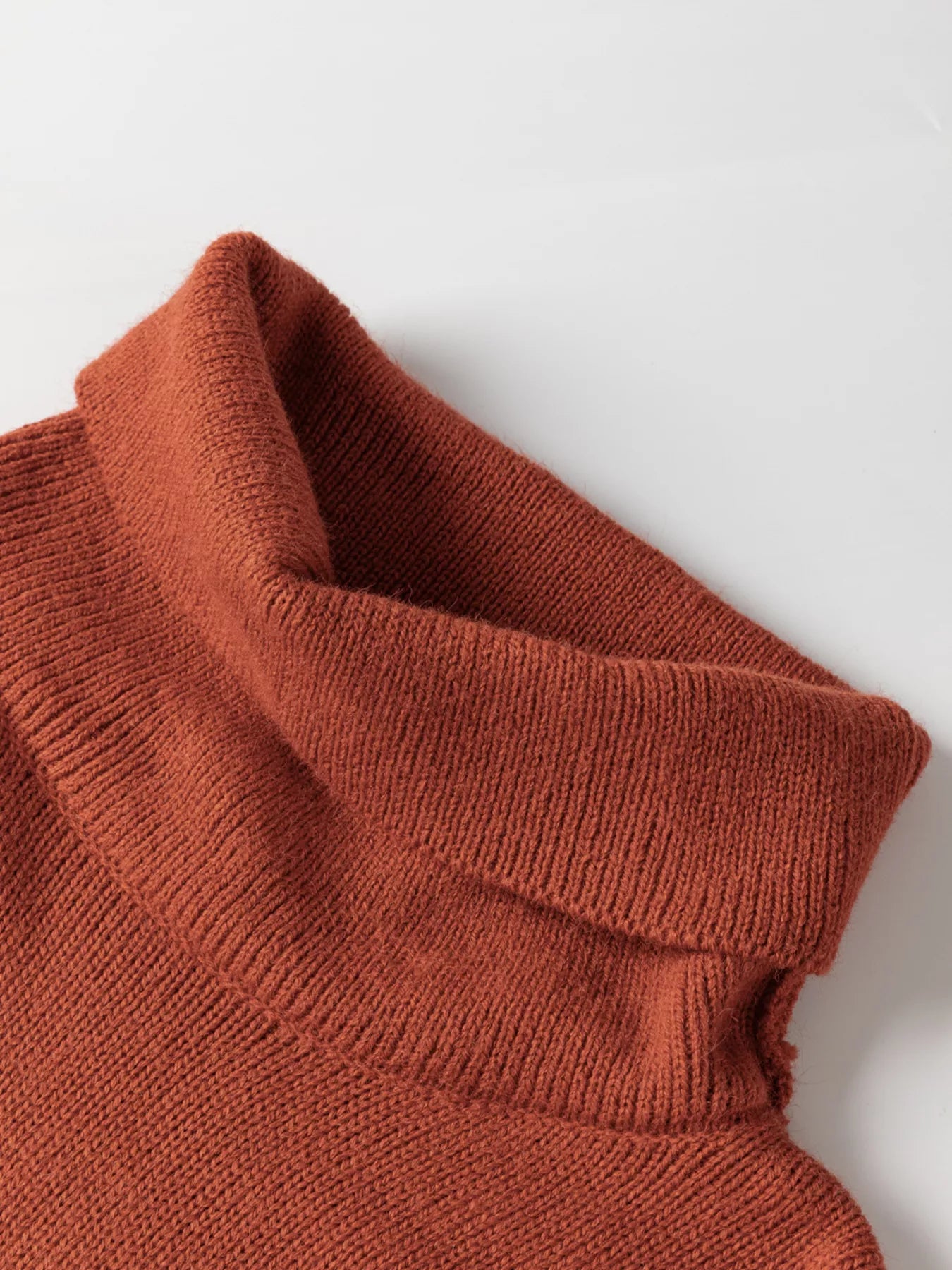 Color Block Turtleneck Drop Shoulder Knit Sweater