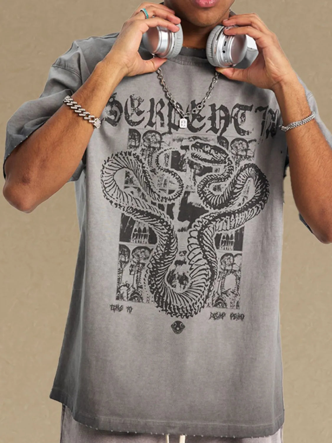 Men's Graphic Round Neck Half Sleeve T-Shirt Trendsi