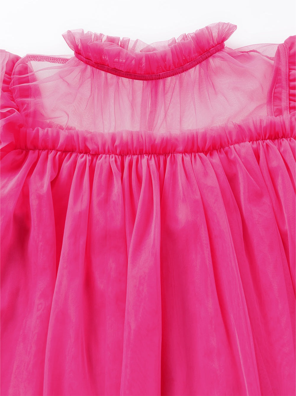 Frill Mock Neck Cap Sleeve Blouse