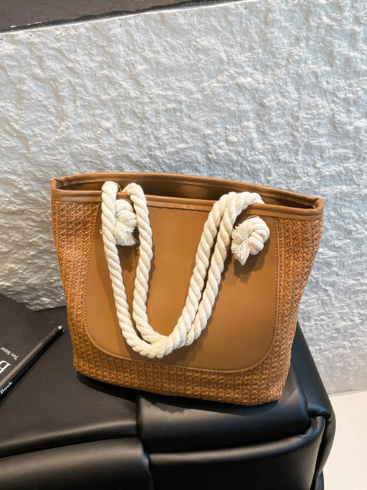 Rope Handle Straw Tote Bag Trendsi