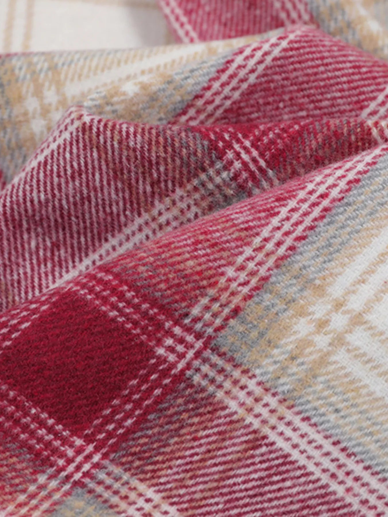 Men's Plaid Button Up Long Sleeve Jacket Trendsi