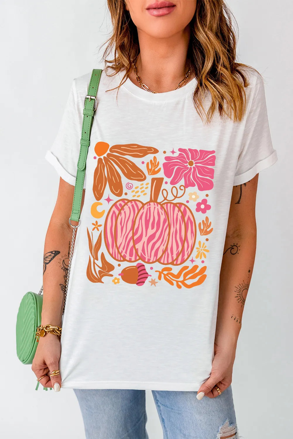 Graphic Round Neck Short Sleeve T-Shirt NicholesGifts