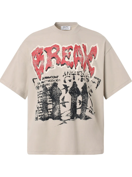 Men's Round Neck Short Sleeve Graphic T-Shirt Trendsi