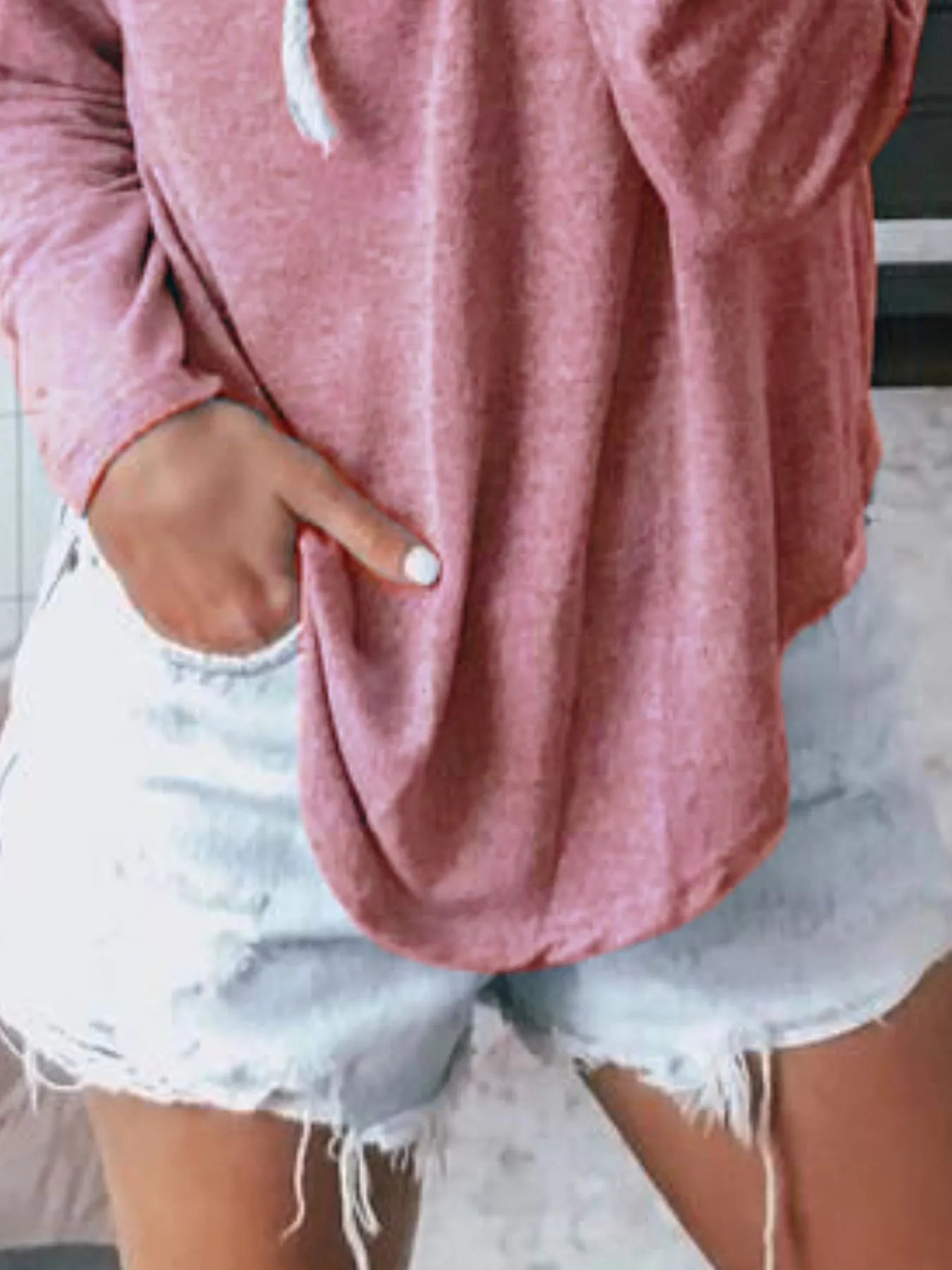 Full Size Drawstring Long Sleeve Hoodie Plus Size