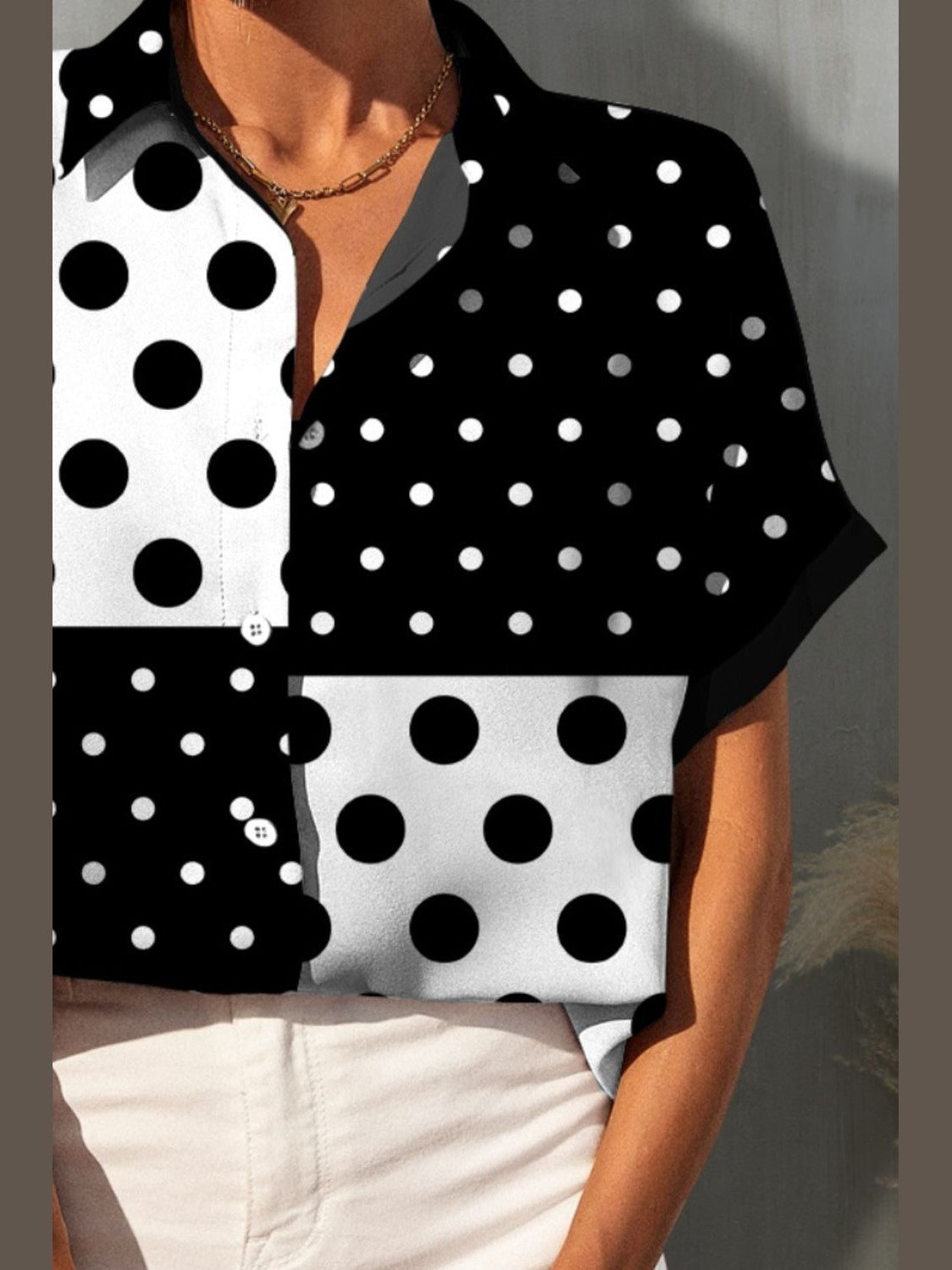 Polka Dot Short Sleeve Shirt NicholesGifts