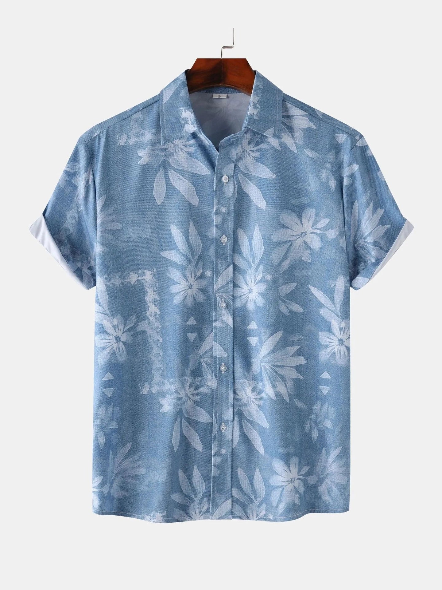 Men's Print Short Sleeve Button-Up Shirt NicholesGifts
