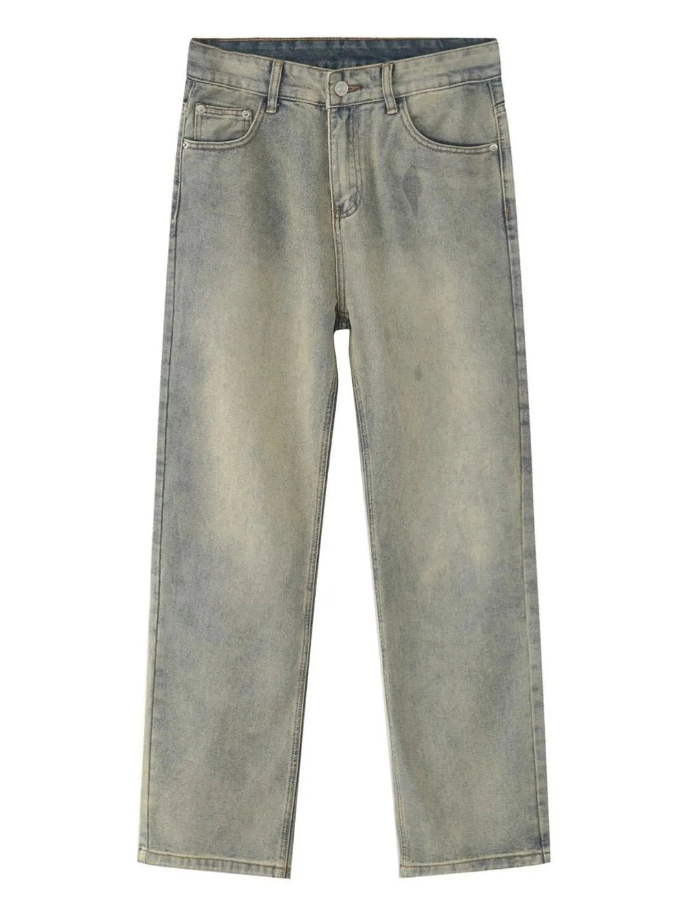 Washed Straight-Leg Slim Jeans Trendsi
