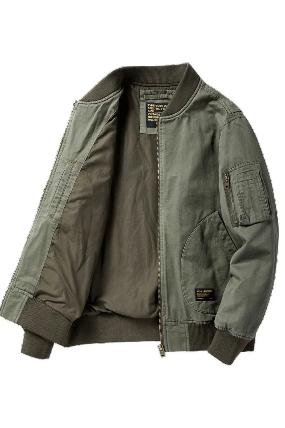 Men's Plus Size Zip Up Baseball Collar Bomber Jacket Trendsi