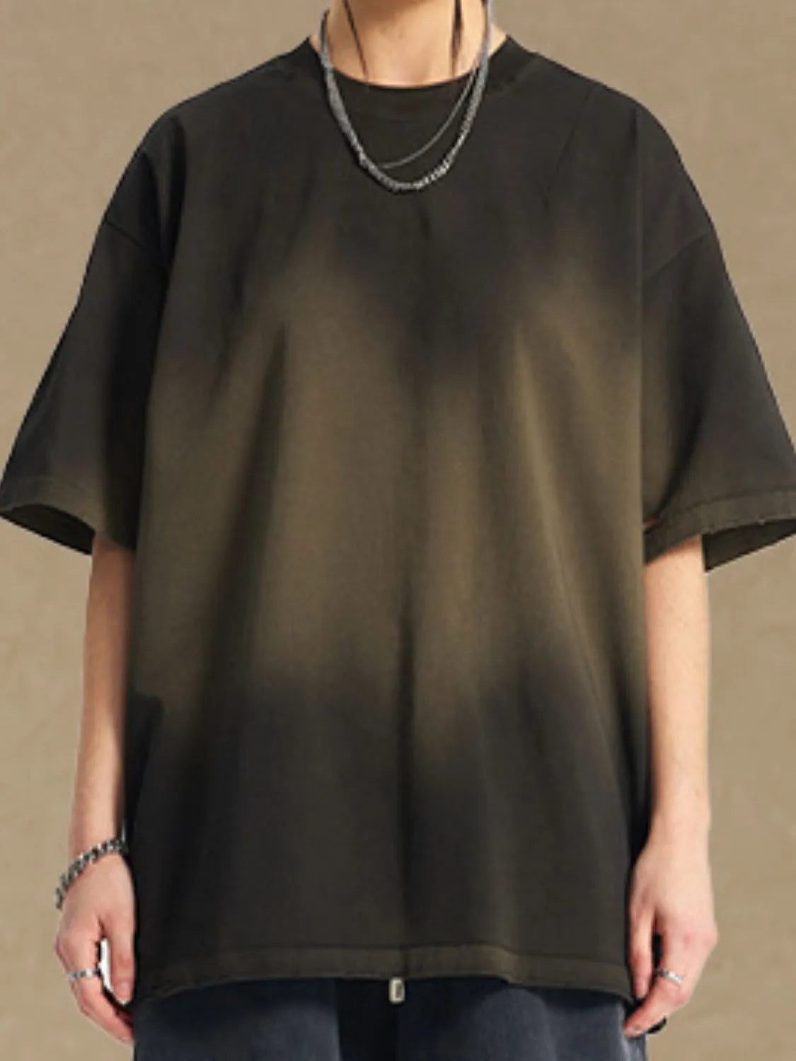Men's Gradient Round Neck Half Sleeve T-Shirt Trendsi