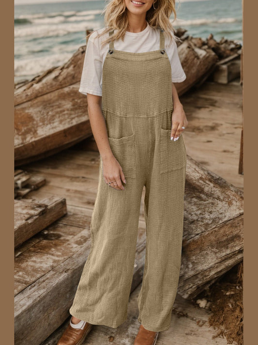 Full Size Wide Leg Front Pocket Jumpsuit