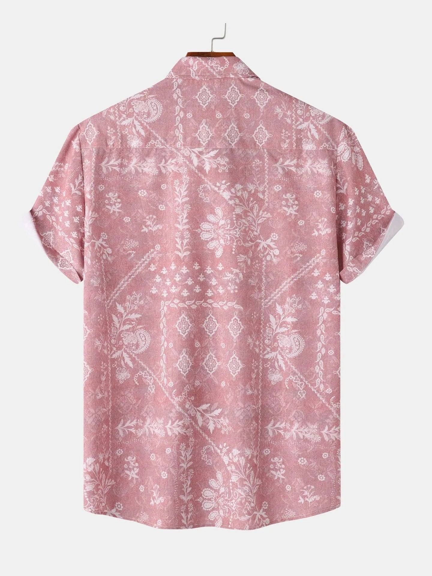 Men's Printed Short Sleeve Button-Up Shirt Trendsi