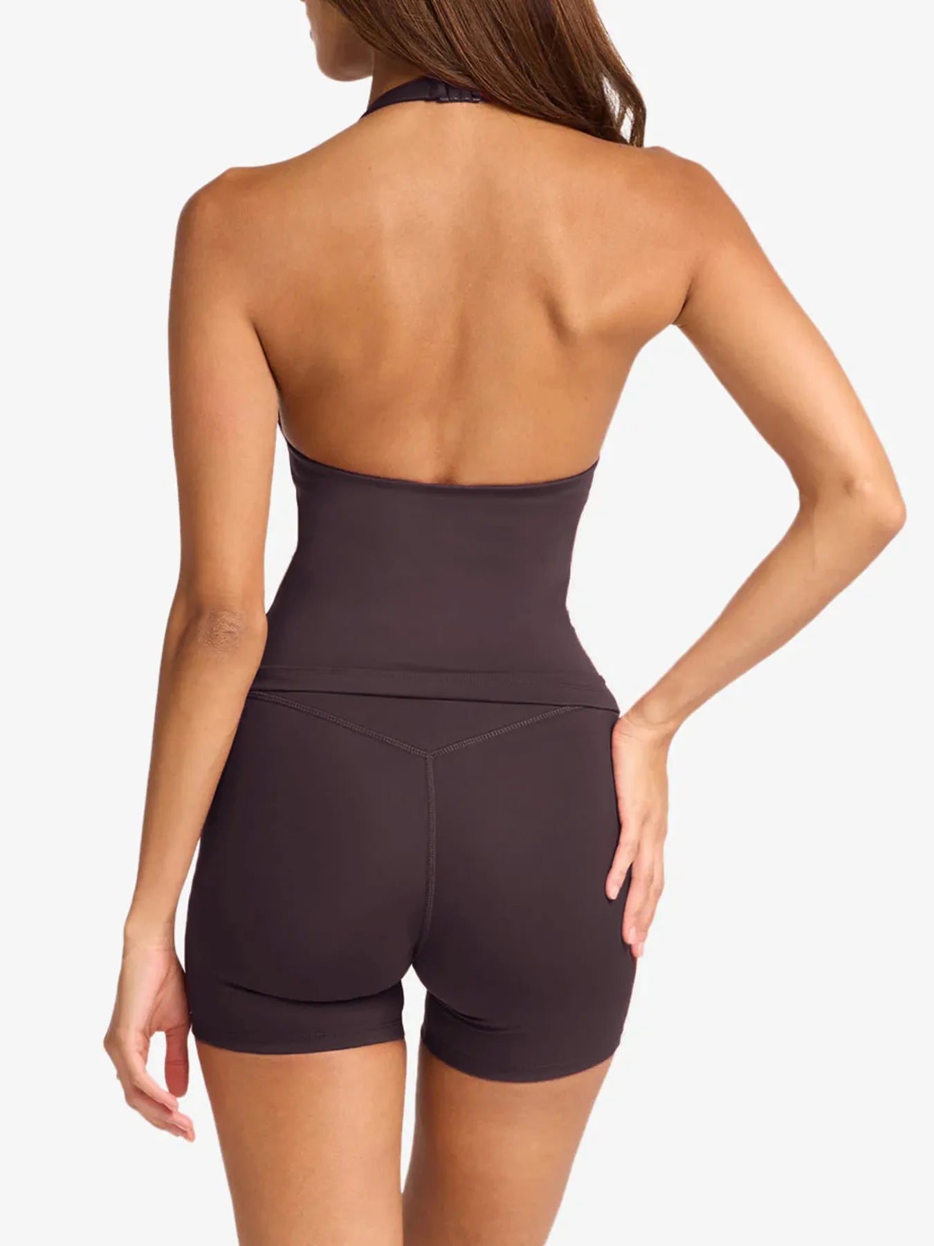Halter Neck Cami and Shorts Active Set Trendsi