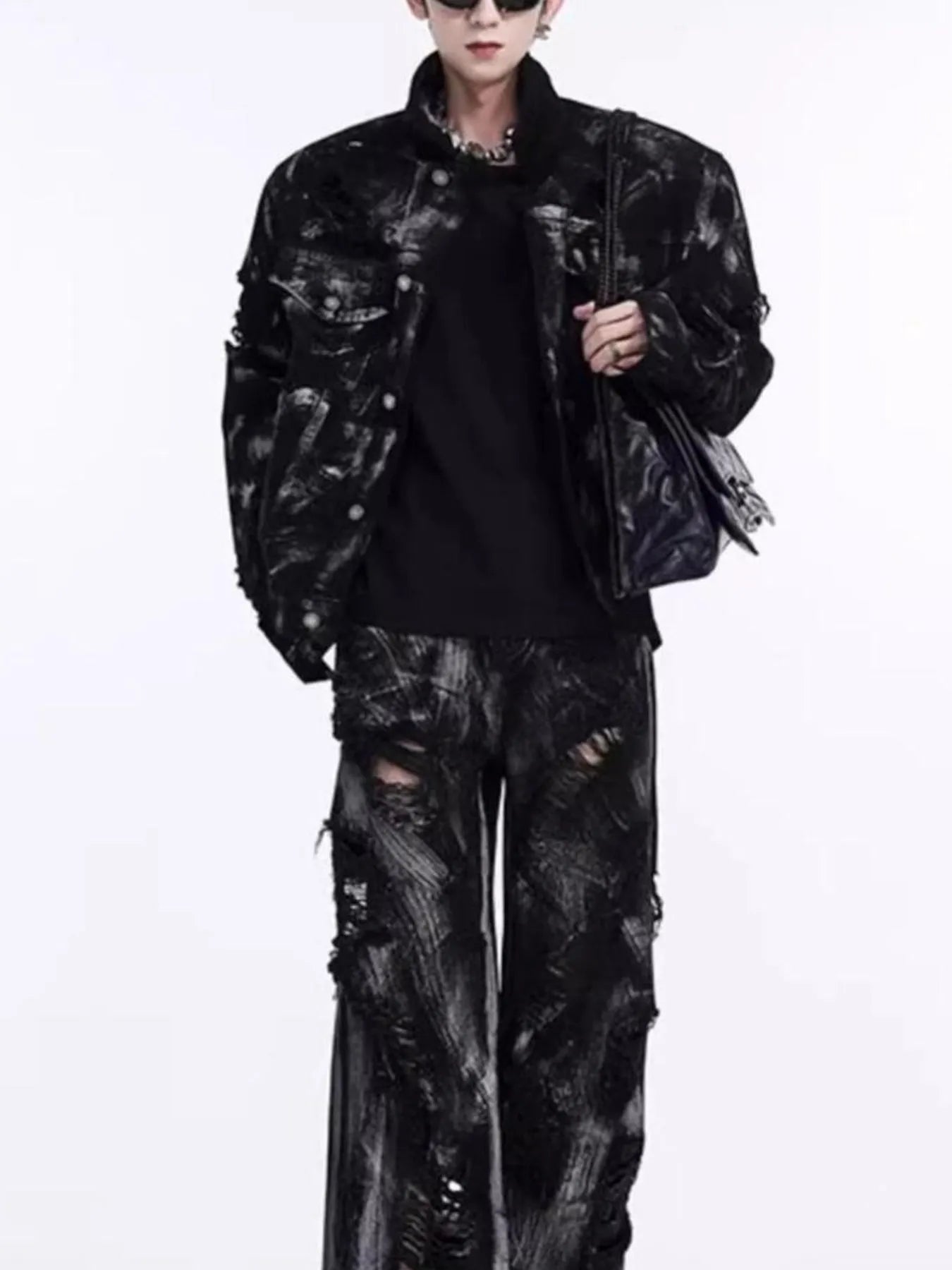 Men's Plus Size Button Up Long Sleeve Denim Jacket Trendsi