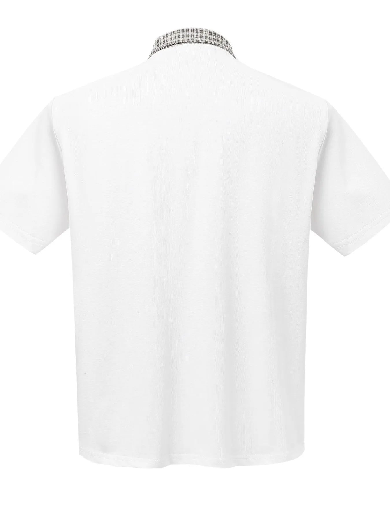 Men's Checkered Collar Accent Short Sleeve Polo