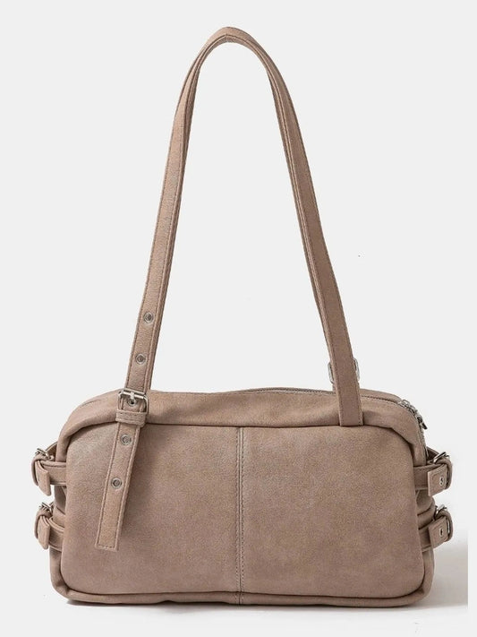 Fame Multi Grommet Belt Strap Rustic Rectangular Hand Bag NicholesGifts