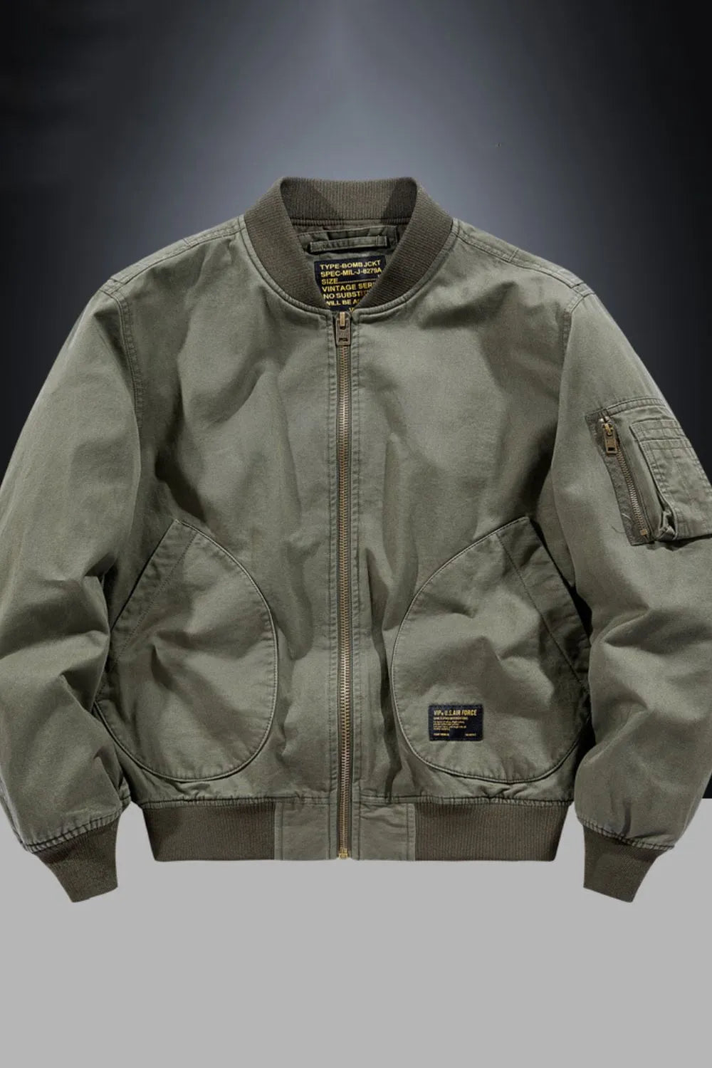 Men's Plus Size Zip Up Baseball Collar Bomber Jacket Trendsi