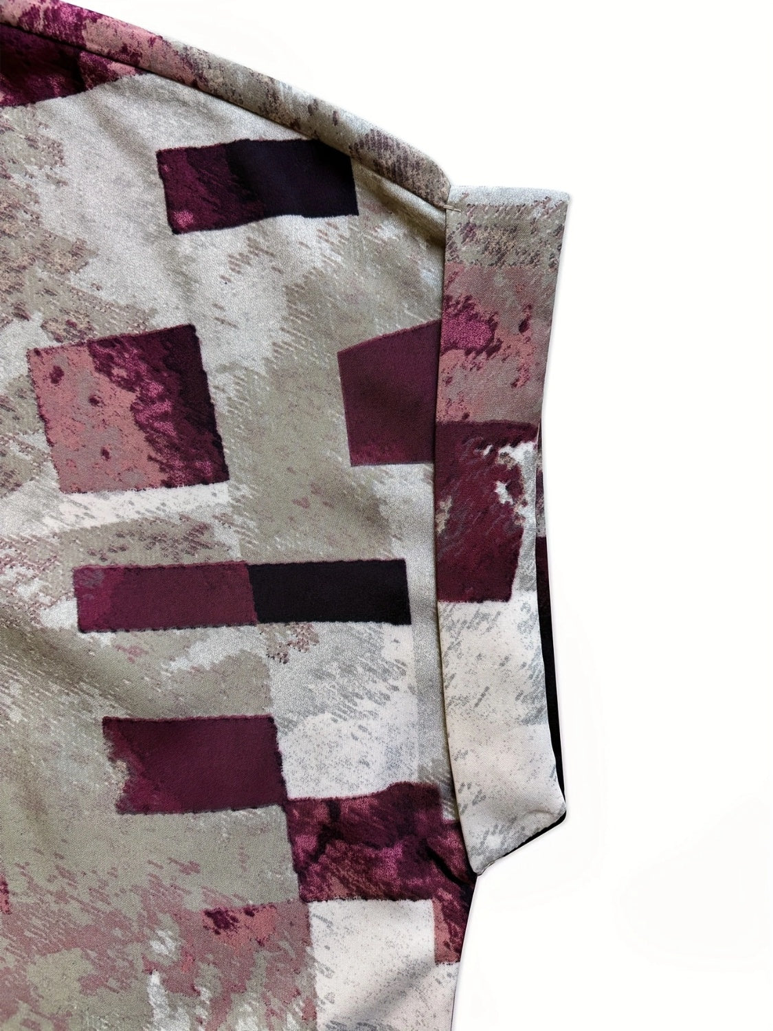 Women Printed Notched Short Sleeve Blouse