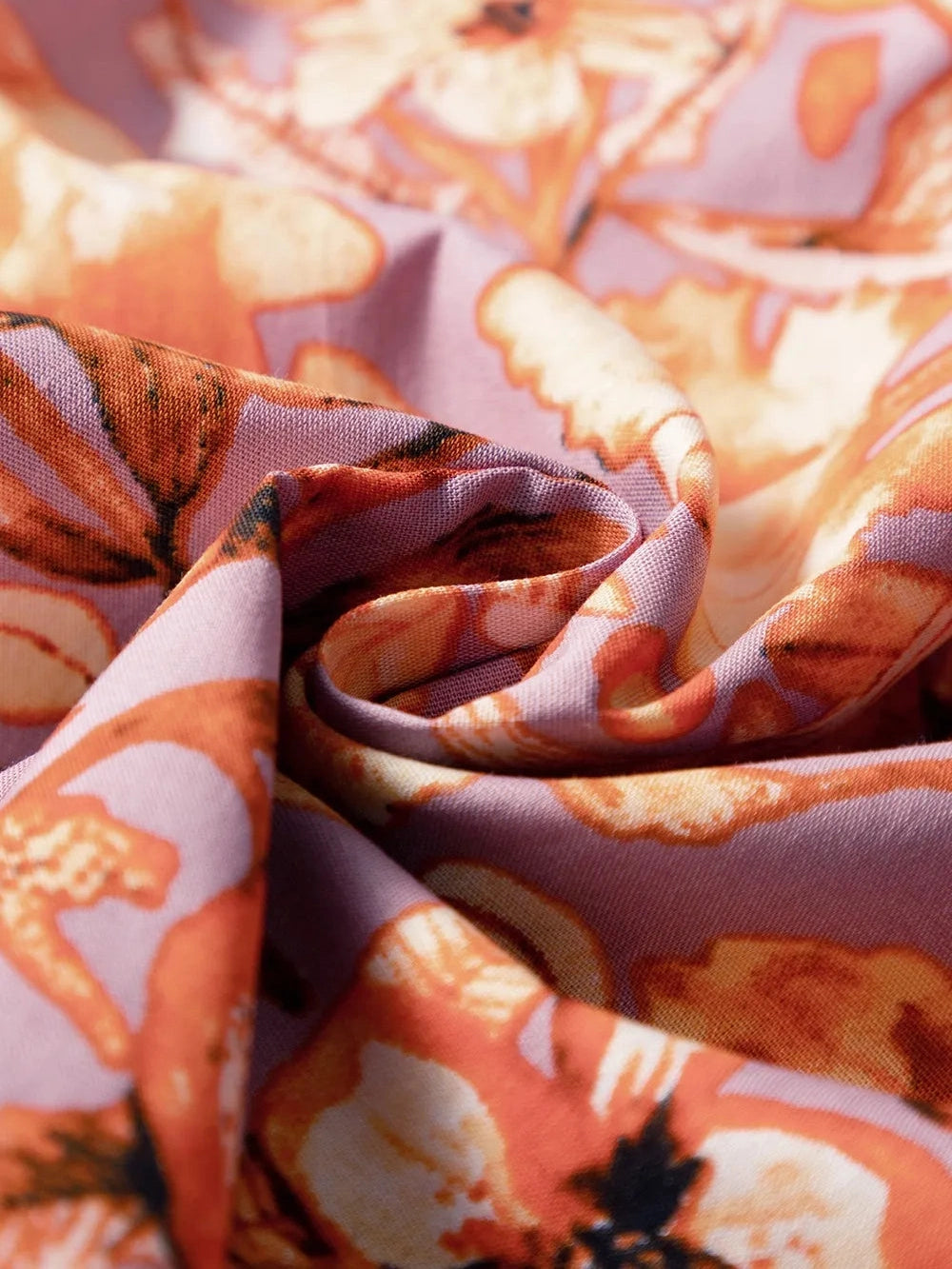 Floral Ruffled Layered Short Sleeve Tie Neck Blouse NicholesGifts