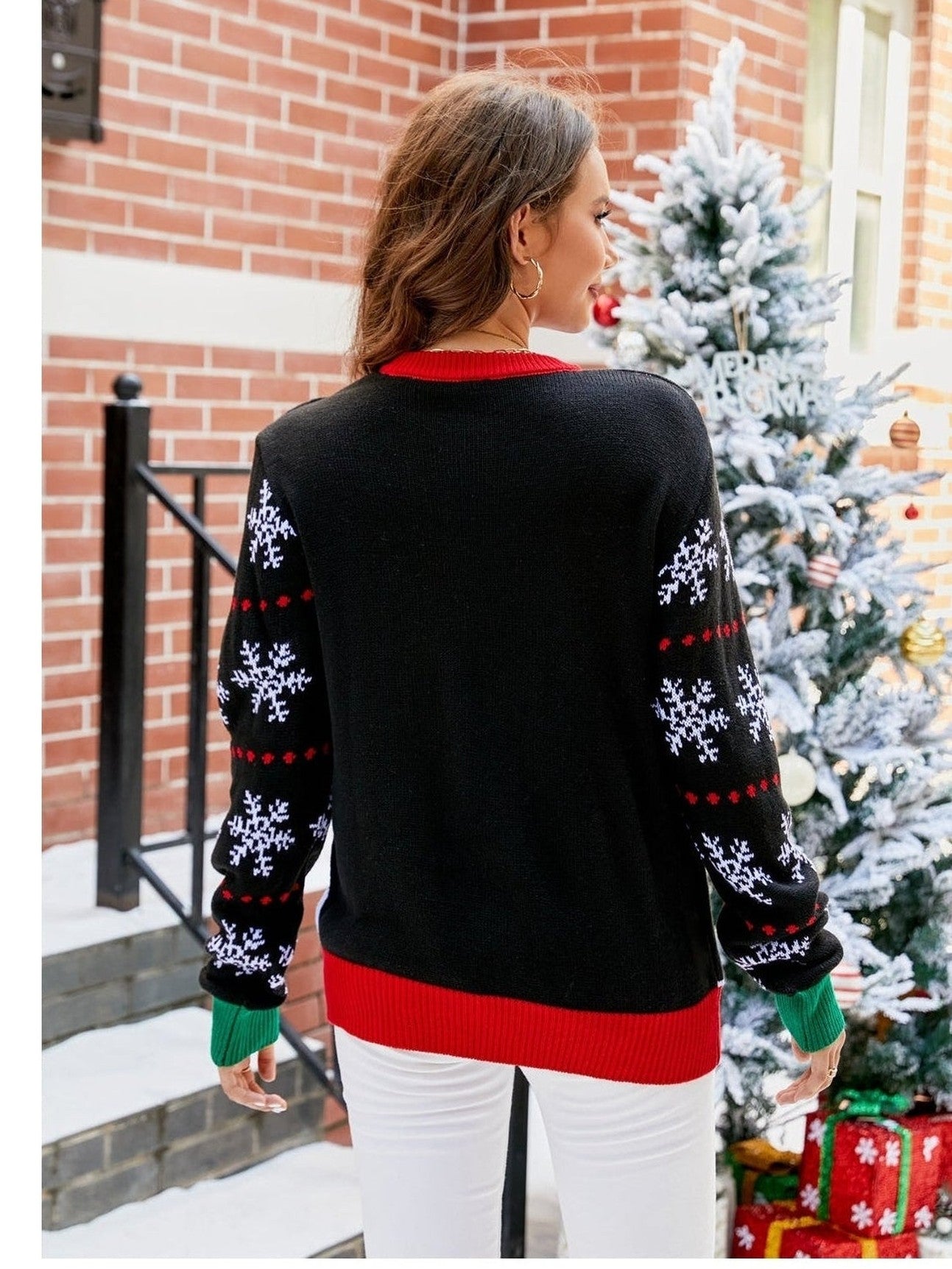 Santa Round Neck Long Sleeve Sweater