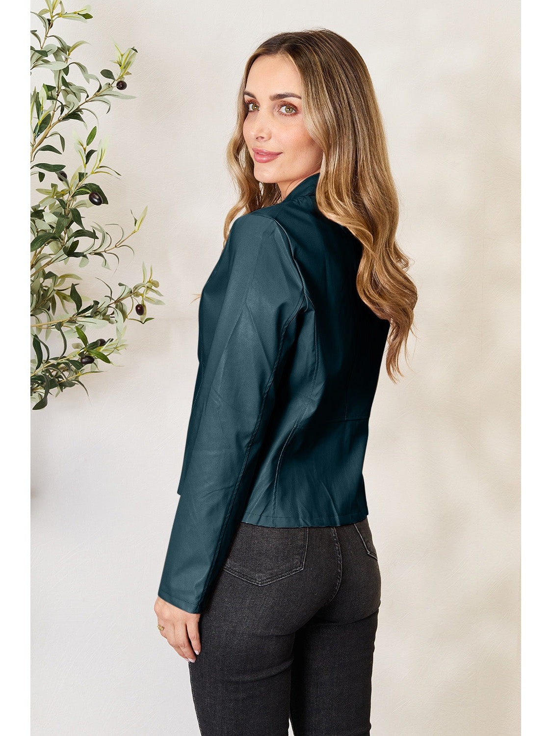 NicholesGifts Women Mock Neck Zip Up Jacket NicholesGifts