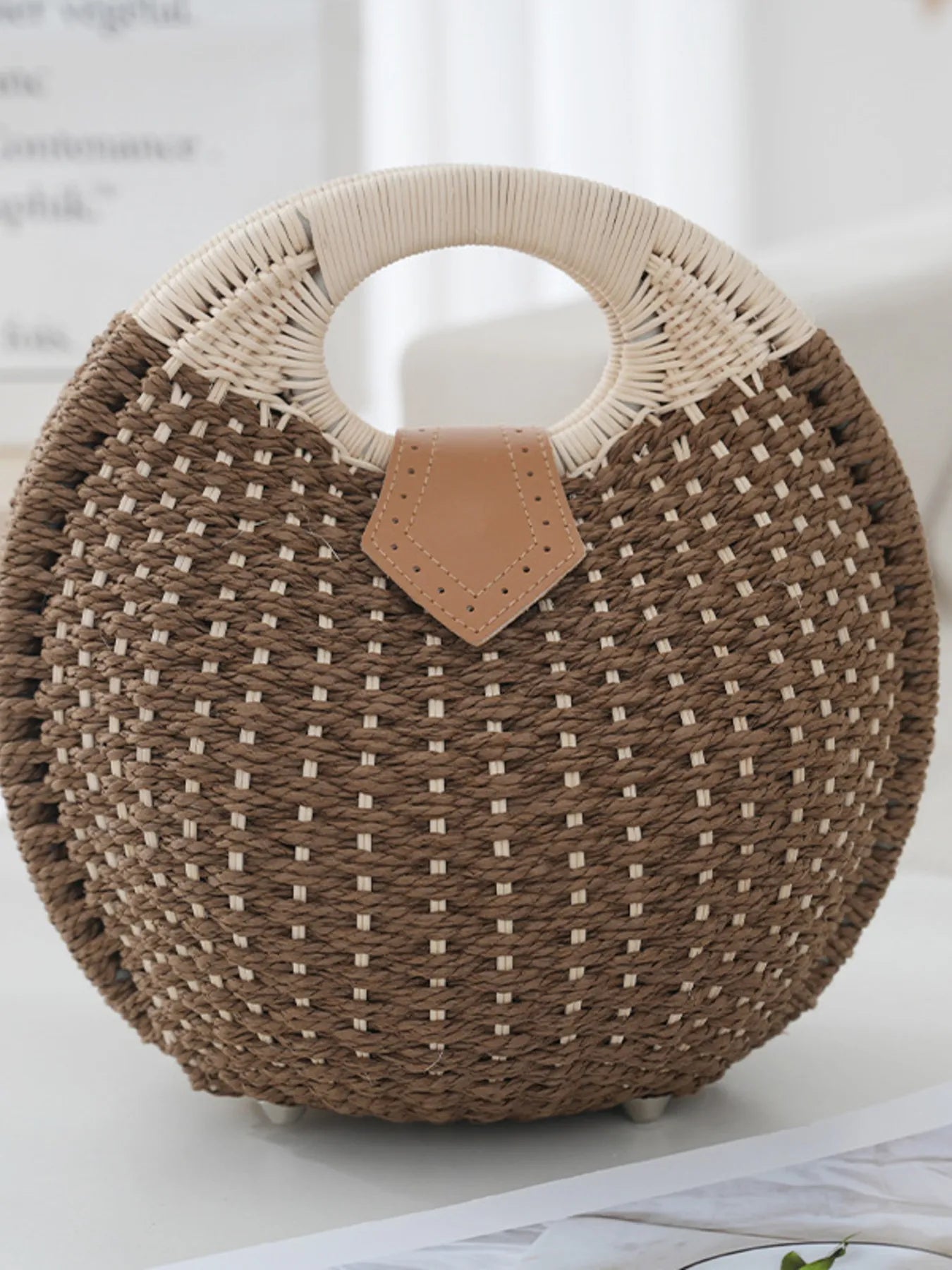 Straw Braided Round Handbag Trendsi