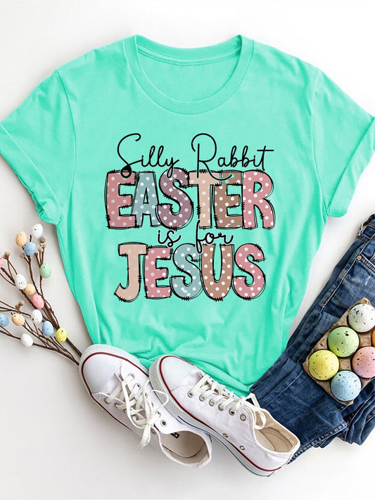 Letter Graphic Round Neck Short Sleeve T-Shirt NicholesGifts