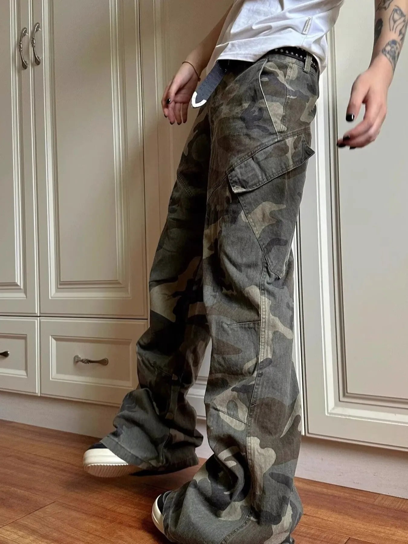 Men's Full Size Camouflage Cargo Jeans Plus Size