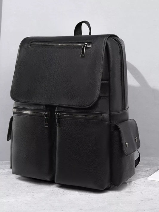 Leather Flapover Backpack Bag Trendsi