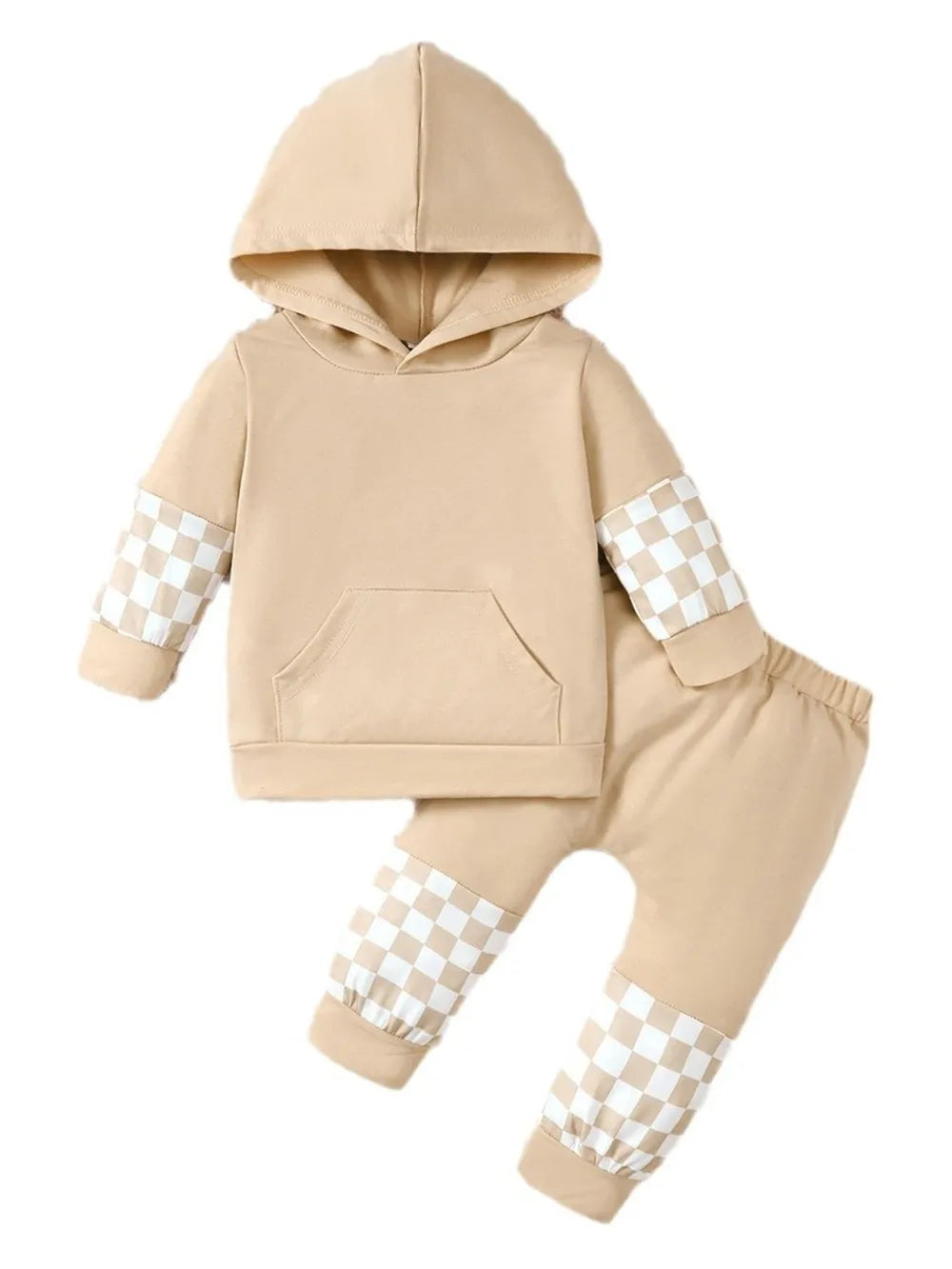 Checkered Long Sleeve Sweatshirt and Pants Set NicholesGifts