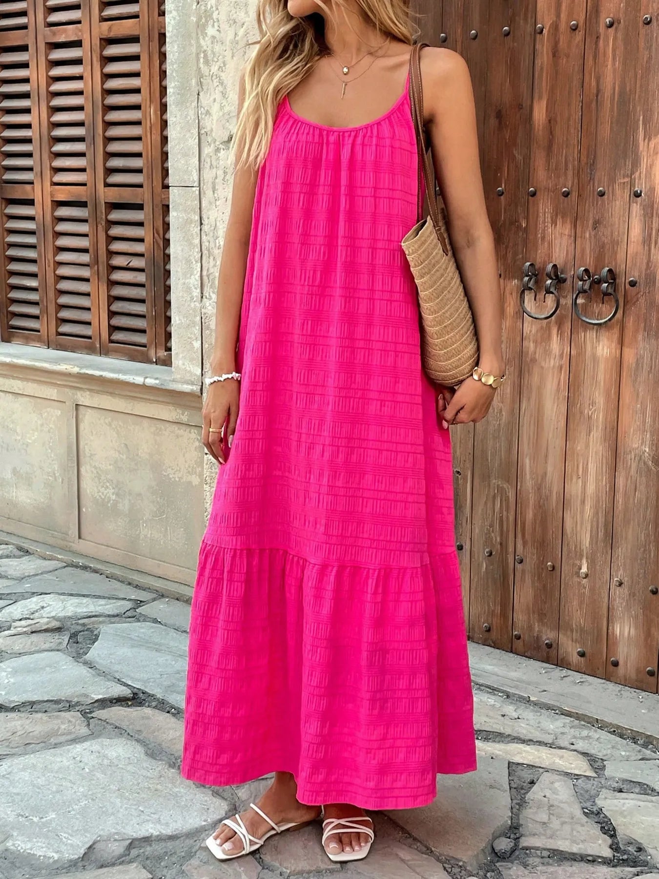 Scoop Neck Tiered Maxi Cami Dress NicholesGifts