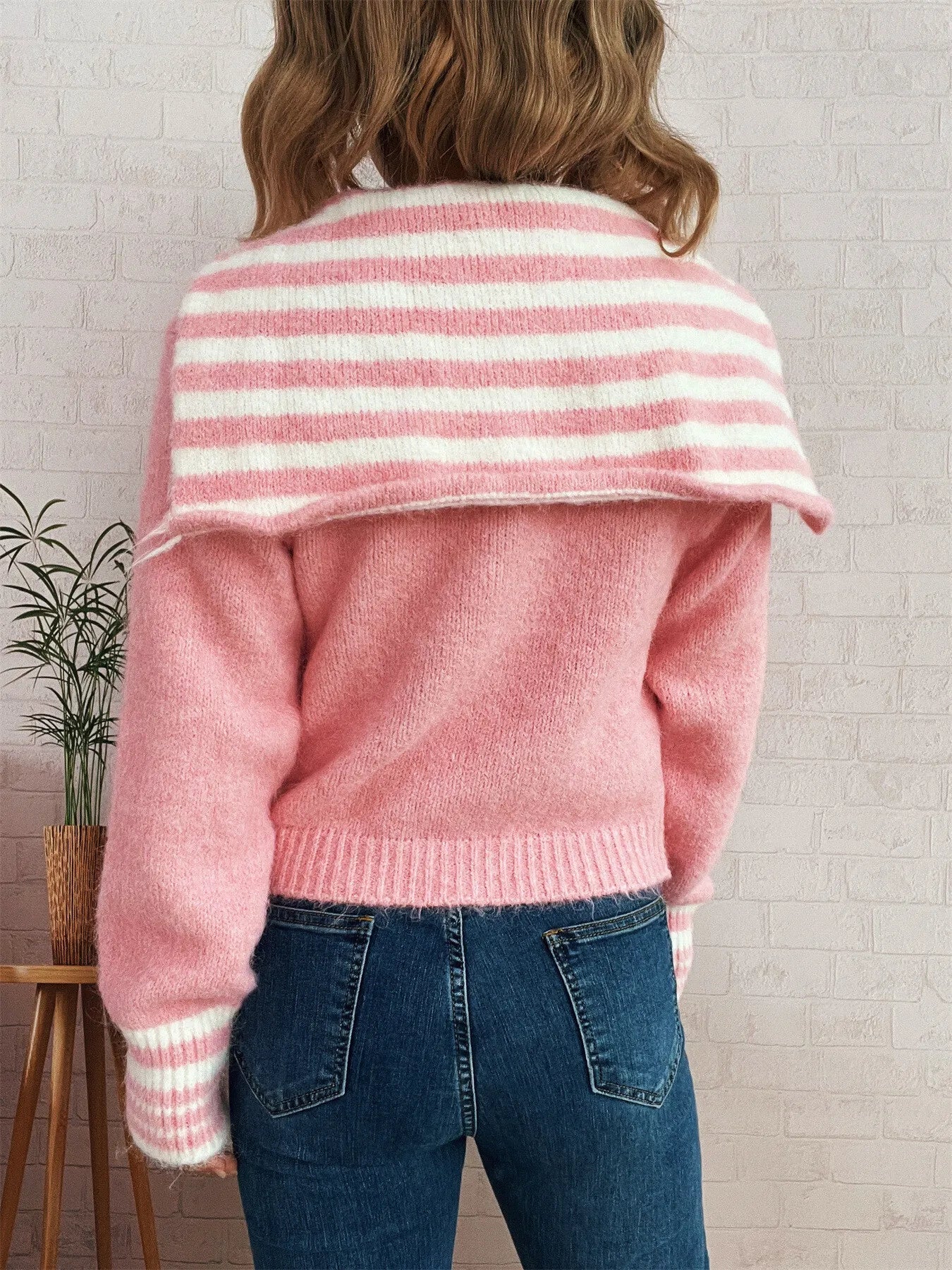 Striped Zip-Up Cardigan NicholesGifts