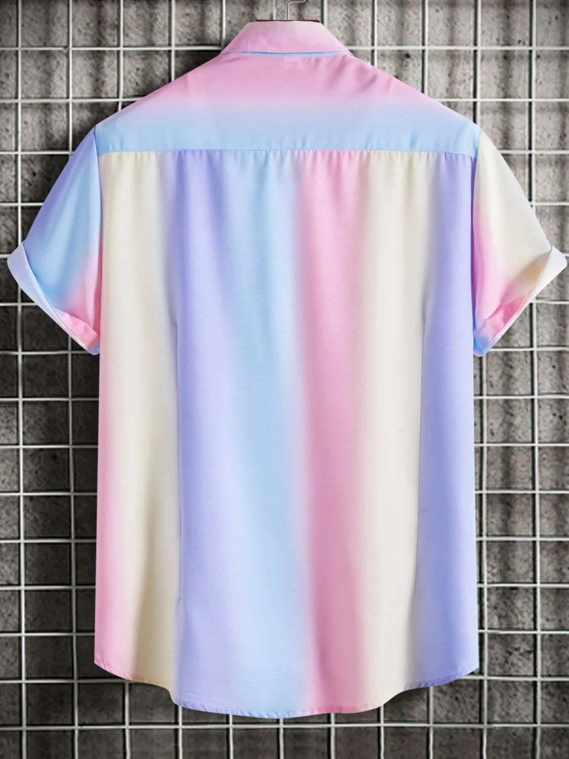 Men's Plus Size Gradient Short Sleeve Button-Down Shirt Trendsi
