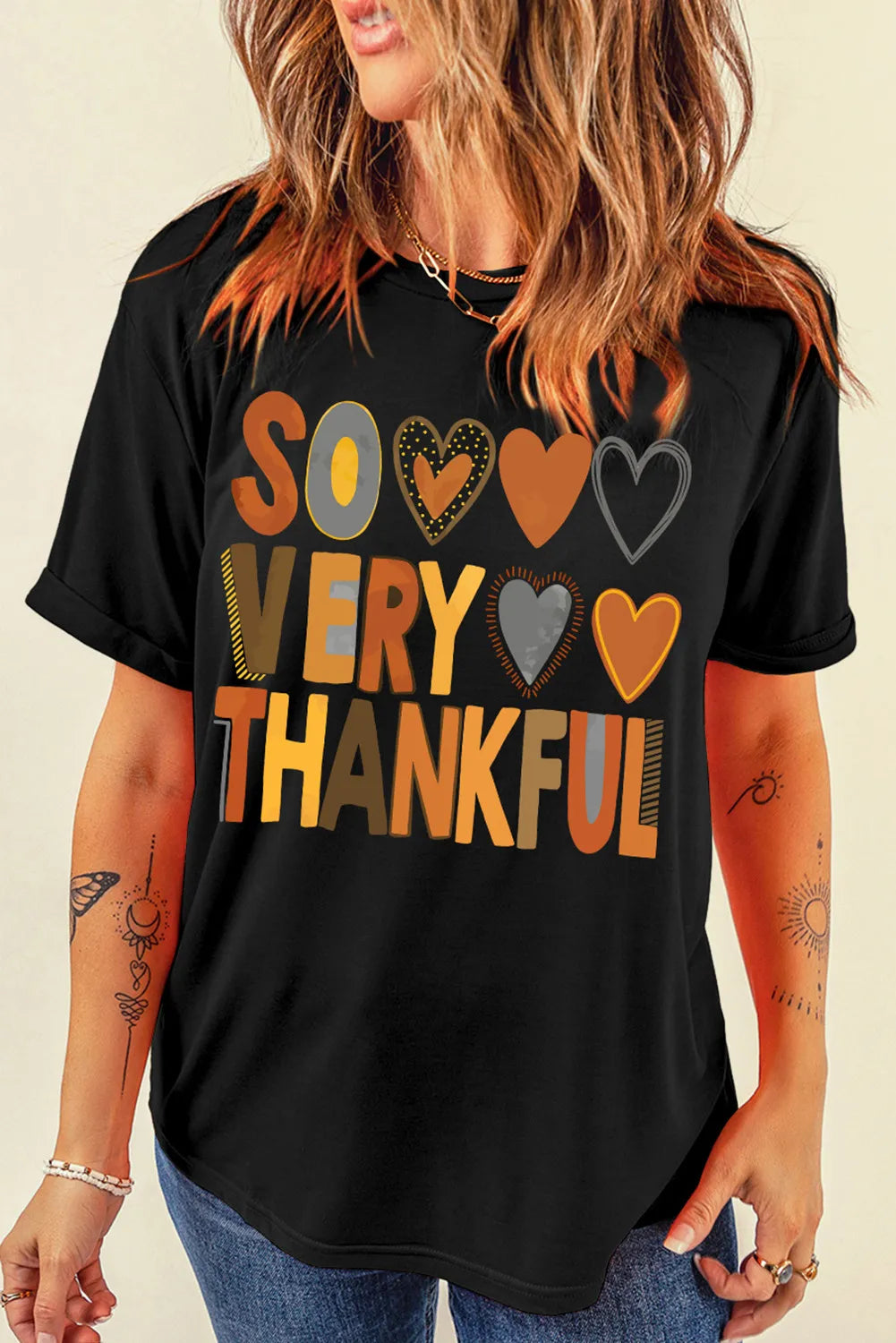 Letter Graphic Round Neck Short Sleeve T-Shirt NicholesGifts