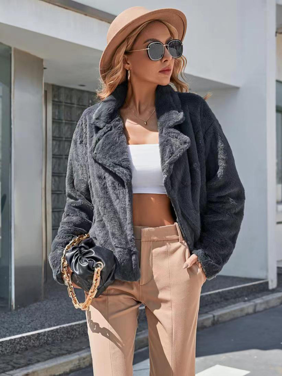 Women Ivy Lane Plush Open Front Dropped Shoulder Jacket NicholesGifts