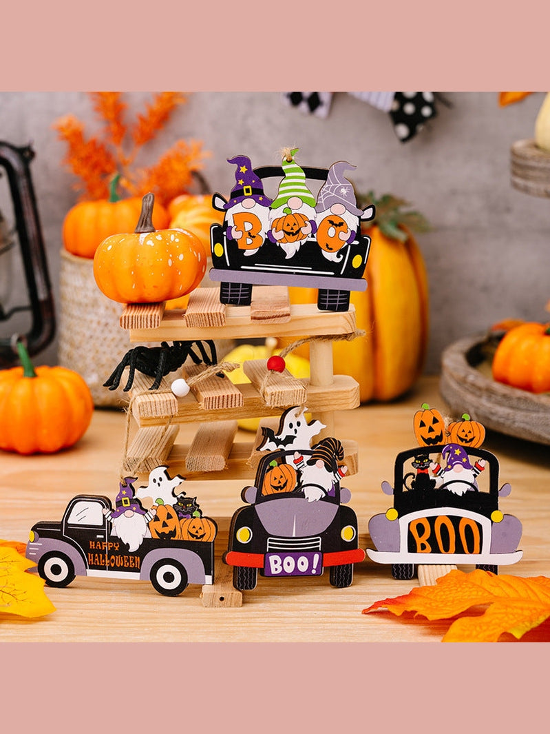 4-Piece Halloween Element Car-Shape Hanging Widgets