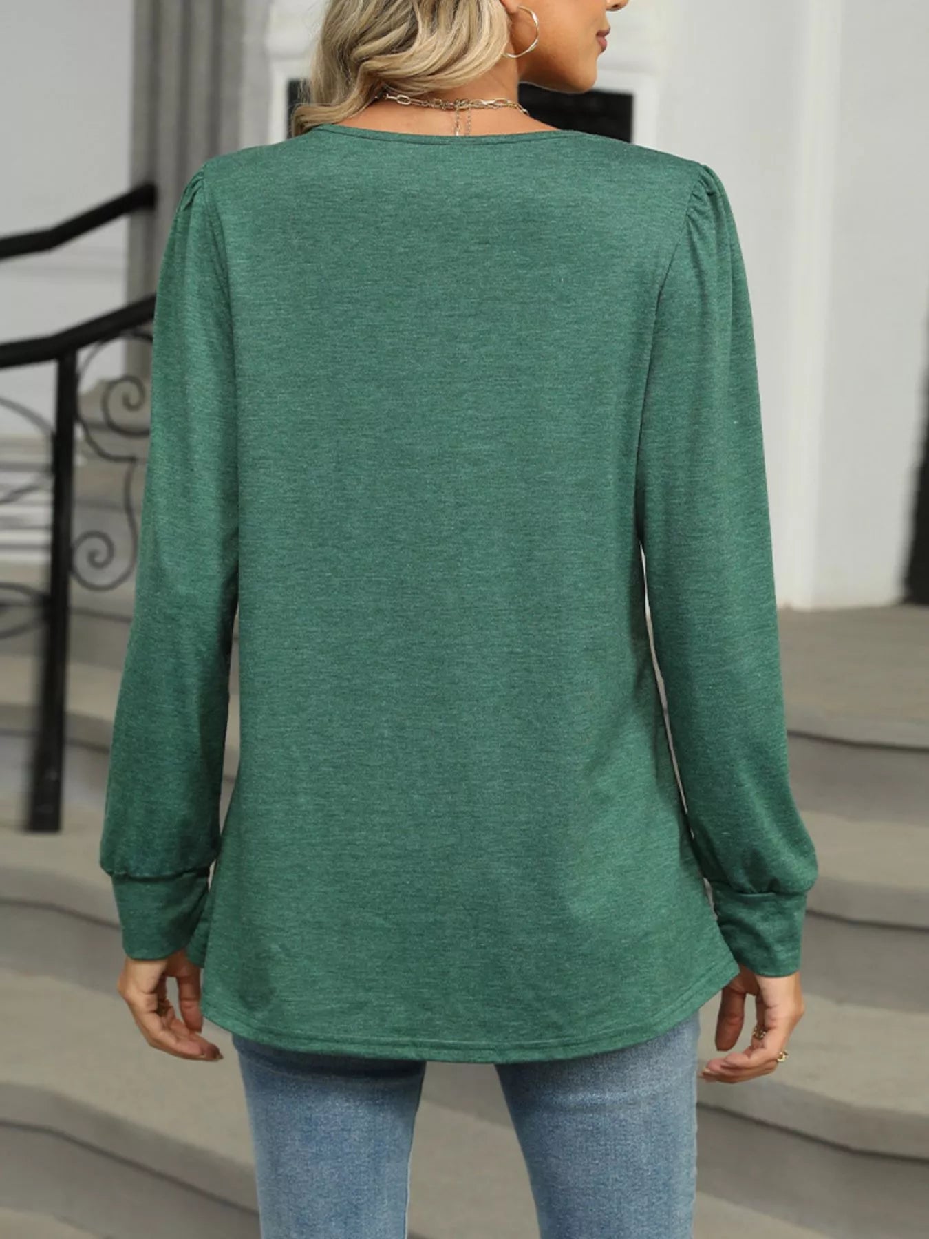 Long Sleeve Round Neck T-Shirt Trendsi