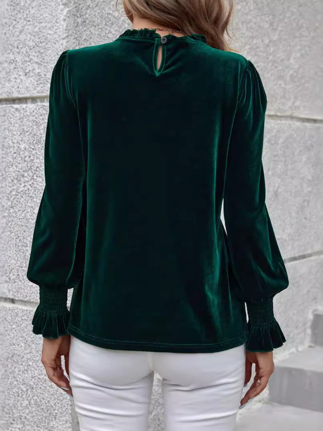 NicholesGifts Women Lovelet Round Neck Flounce Sleeve Top NicholesGifts