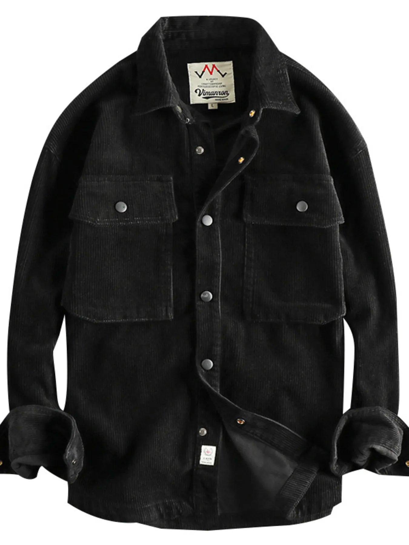 Men's Plus Size Corduroy Button Up Long Sleeve Jacket Trendsi