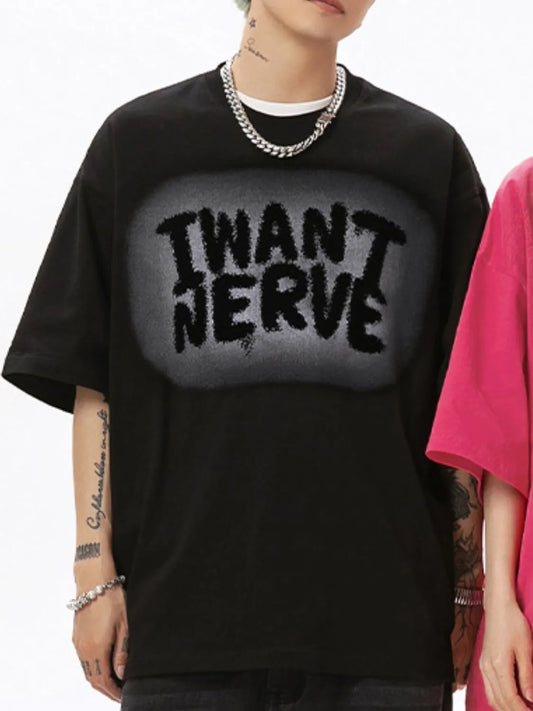 Men's Letter Round Neck Half Sleeve T-Shirt Trendsi