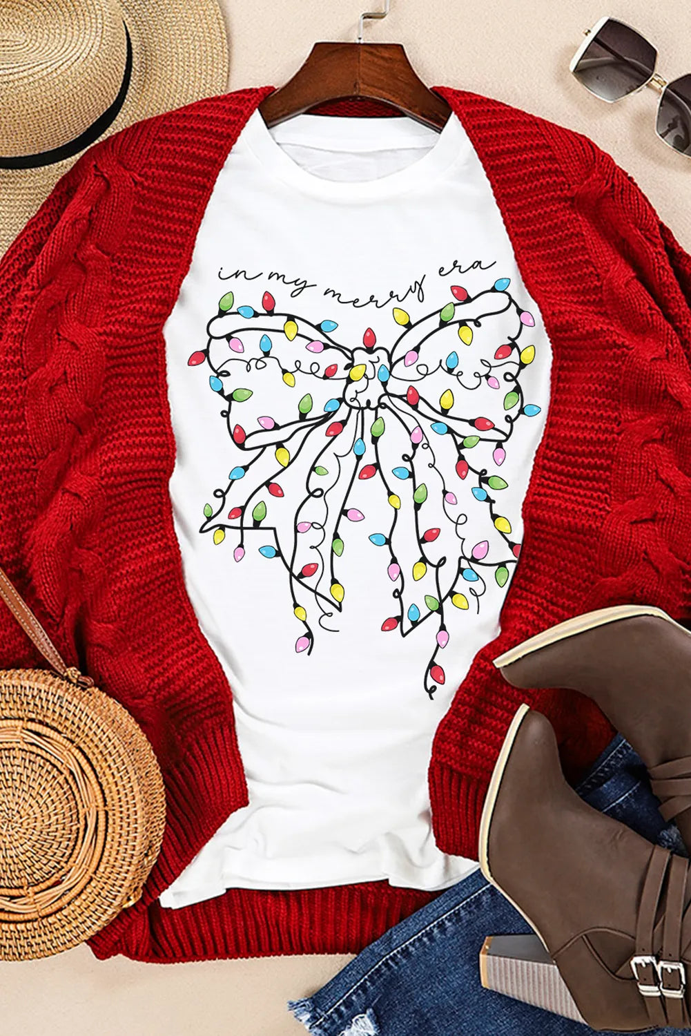 Full Size Bow Round Neck Short Sleeve T-Shirt NicholesGifts
