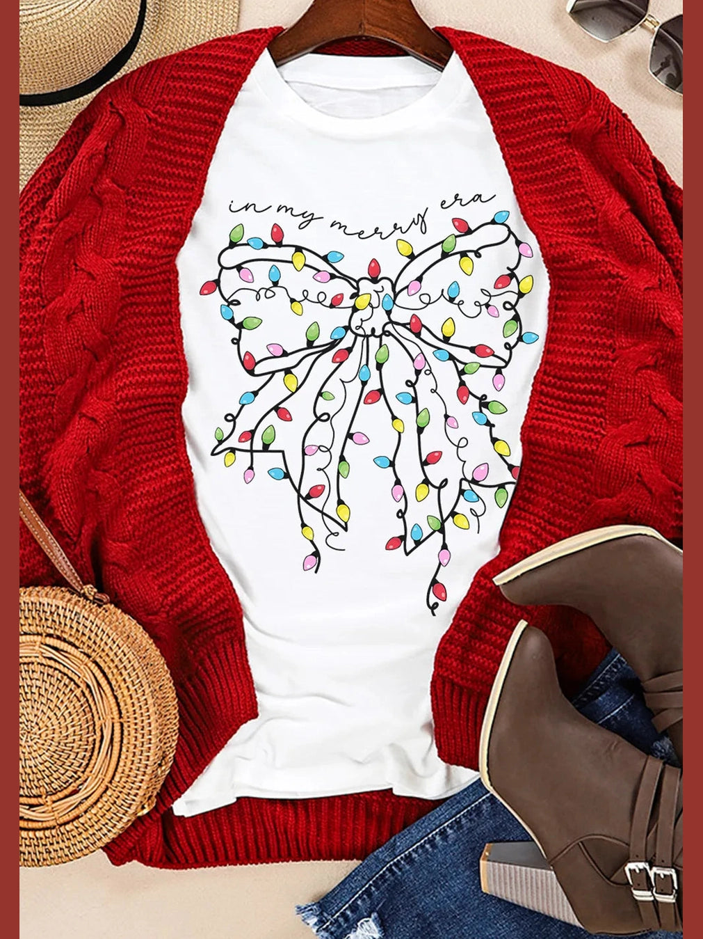 Full Size Bow Round Neck Short Sleeve T-Shirt nicholesgifts