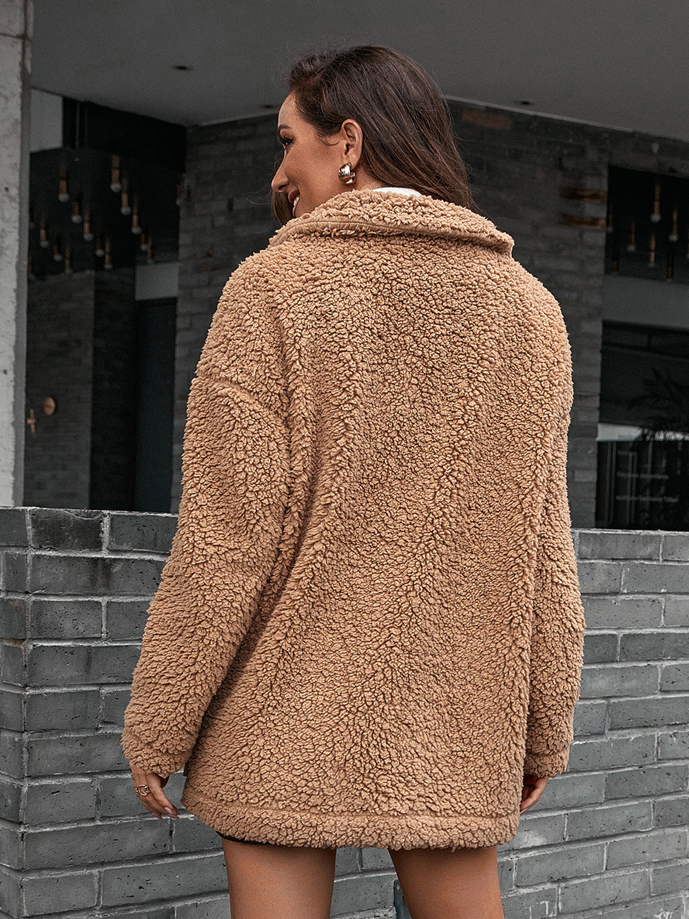 Ivy Lane Zip-Up Collared Teddy Jacket nicholesgifts