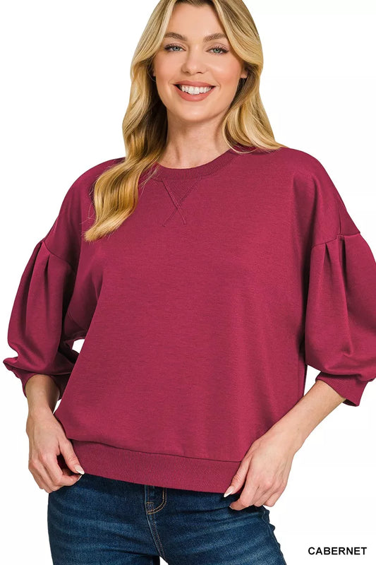 Zenana Scuba Dolman Sleeve Sweatshirt nicholesgifts